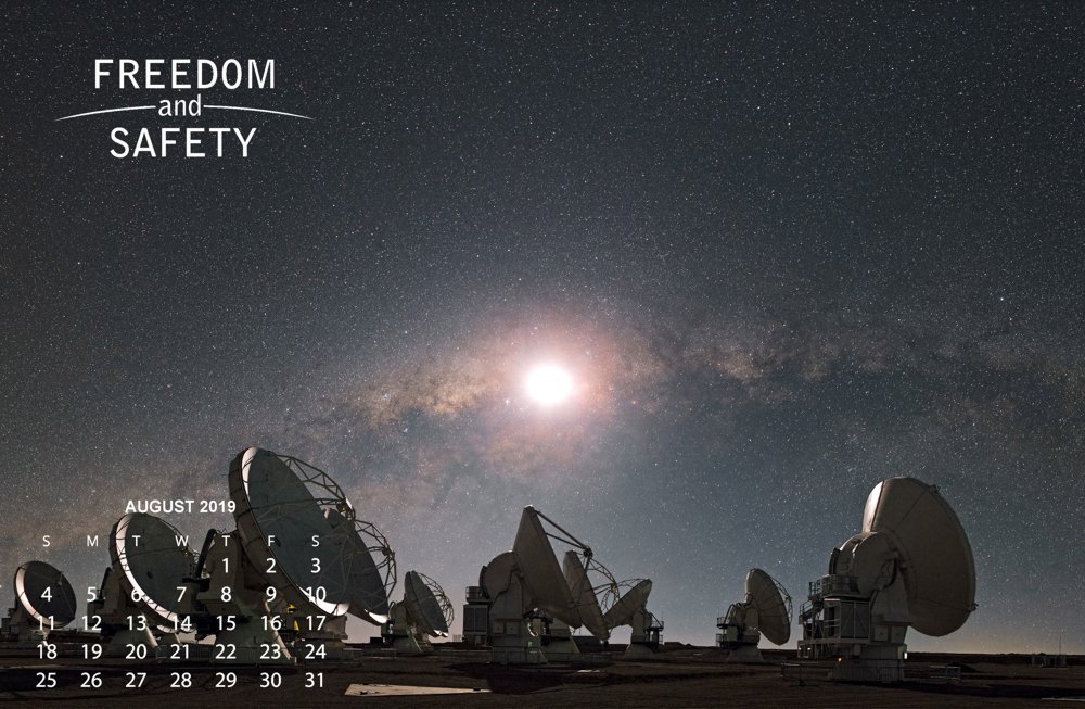 Freedom and Safety August 2019 Calendar